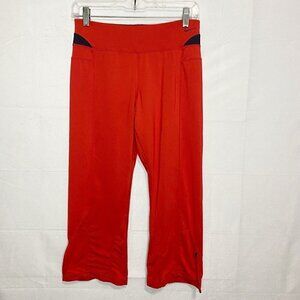 Nike Yoga Workout Lounge Cropped Legging Pants Red Small (22x26) Ankle Slit